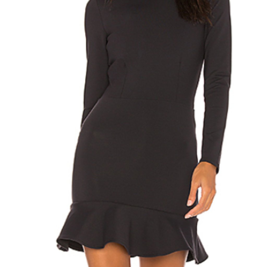 Donna Mizani Long Sleeve Ruffle Dress